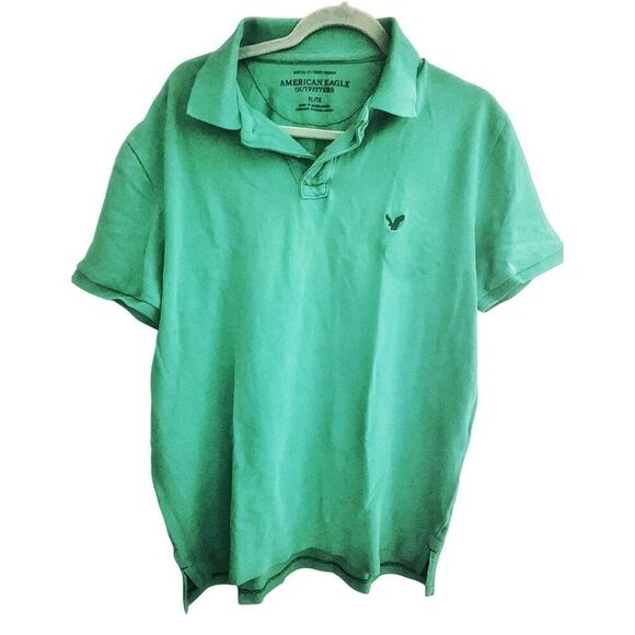 Men’s American Eagle Outfitters Green Poki Shirt Size XL - Picture 1 of 5